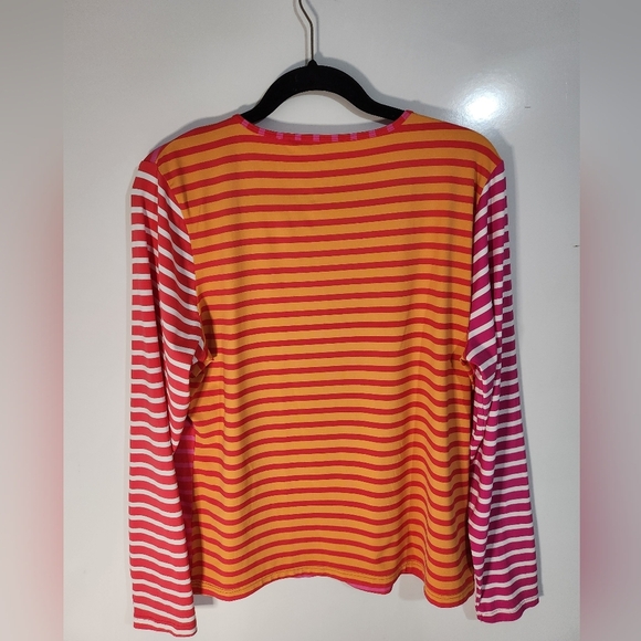 Lands End Womens Rash Guard Striped Long Sleeve Top, Size XL - Picture 4 of 6